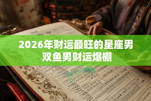 2026年财运最旺的星座男 双鱼男财运爆棚