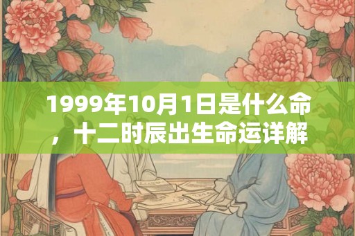 1999年10月1日是什么命，十二时辰出生命运详解