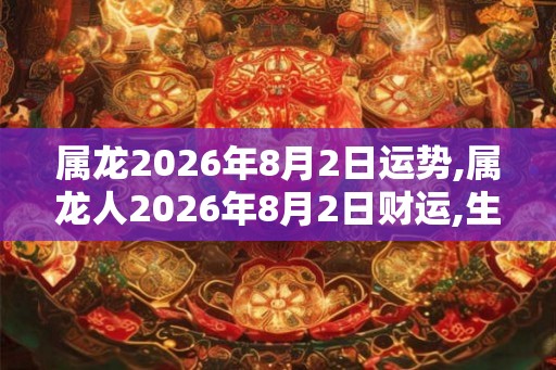 属龙2026年8月2日运势,属龙人2026年8月2日财运,生肖龙2026年8月2日运势