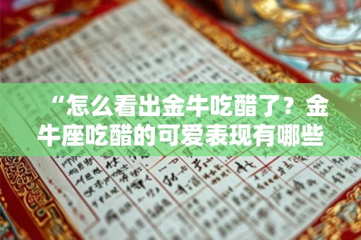 “怎么看出金牛吃醋了？金牛座吃醋的可爱表现有哪些？”