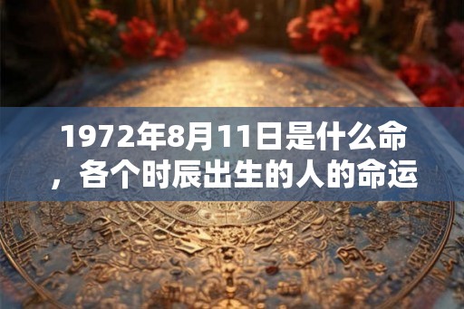 1972年8月11日是什么命，各个时辰出生的人的命运