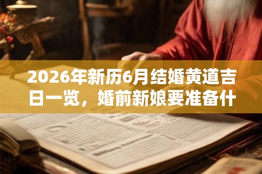 2026年新历6月结婚黄道吉日一览，婚前新娘要准备什么？