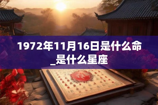 1972年11月16日是什么命_是什么星座