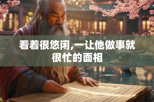 看着很悠闲,一让他做事就很忙的面相