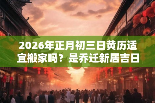 2026年正月初三日黄历适宜搬家吗？是乔迁新居吉日吗？