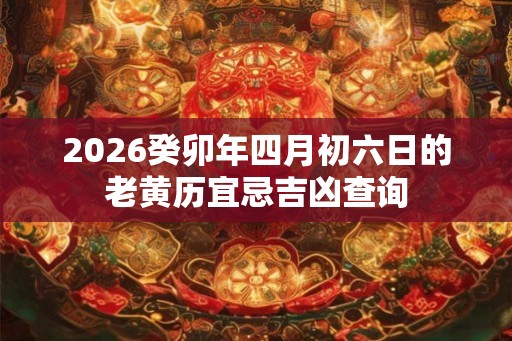 2026癸卯年四月初六日的老黄历宜忌吉凶查询 2026癸卯年四月初六日的老黄历宜忌吉凶查询