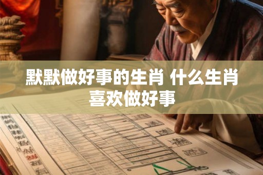 默默做好事的生肖 什么生肖喜欢做好事