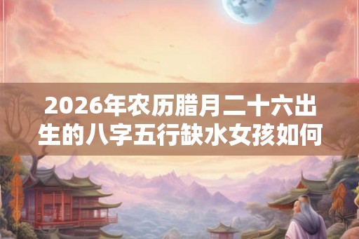 2026年农历腊月二十六出生的八字五行缺水女孩如何起名字？
