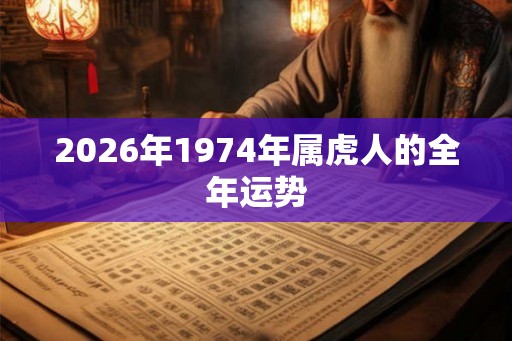 2026年1974年属虎人的全年运势