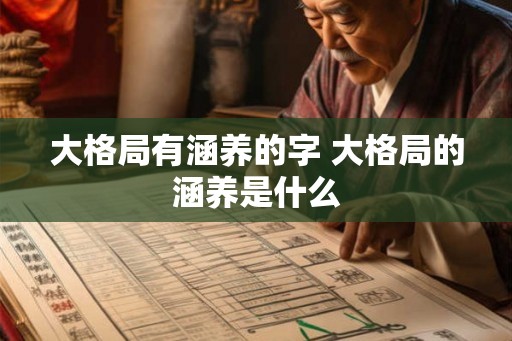 大格局有涵养的字 大格局的涵养是什么