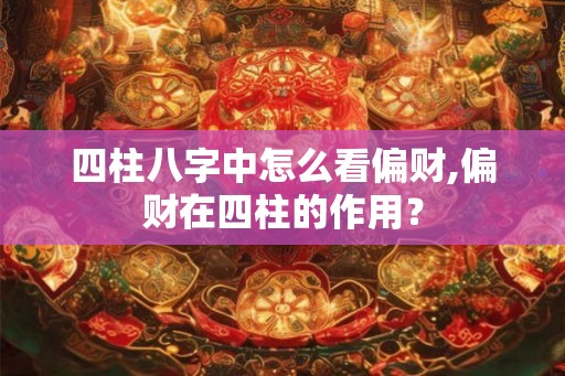四柱八字中怎么看偏财,偏财在四柱的作用？