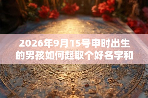 2026年9月15号申时出生的男孩如何起取个好名字和五行属性