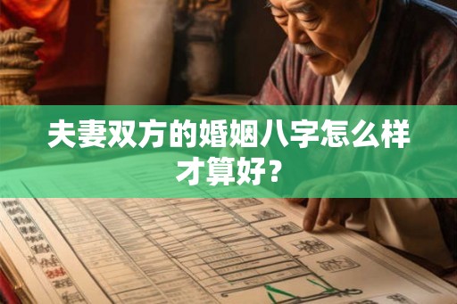 夫妻双方的婚姻八字怎么样才算好？