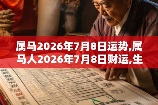 属马2026年7月8日运势,属马人2026年7月8日财运,生肖马2026年7月8日运势