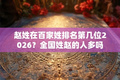 赵姓在百家姓排名第几位2026？全国姓赵的人多吗