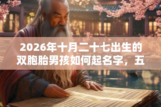 2026年十月二十七出生的双胞胎男孩如何起名字，五行属什么？