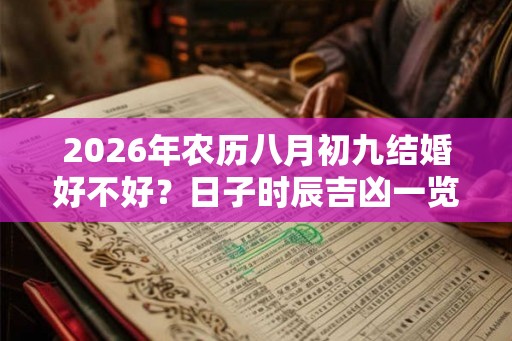 2026年农历八月初九结婚好不好？日子时辰吉凶一览！