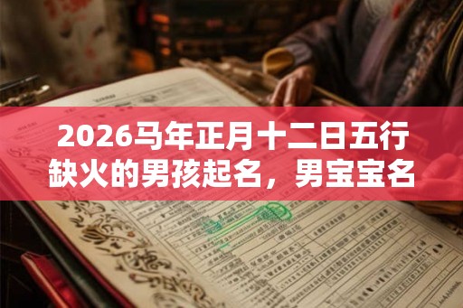 2026马年正月十二日五行缺火的男孩起名，男宝宝名字推荐