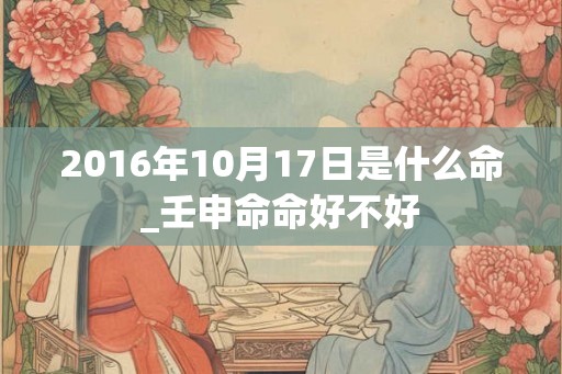 2016年10月17日是什么命_壬申命命好不好