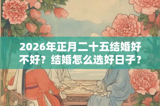 2026年正月二十五结婚好不好？结婚怎么选好日子？