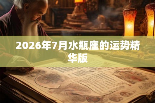 2026年7月水瓶座的运势精华版