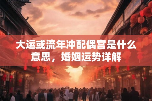 大运或流年冲配偶宫是什么意思,婚姻运势详解 大运或流年冲配偶宫是什么意思,婚姻运势详解