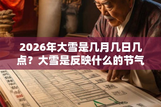 2026年大雪是几月几日几点？大雪是反映什么的节气？