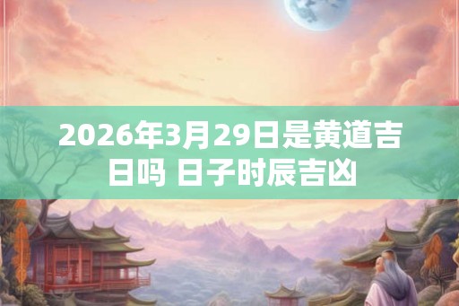 2026年3月29日是黄道吉日吗 日子时辰吉凶
