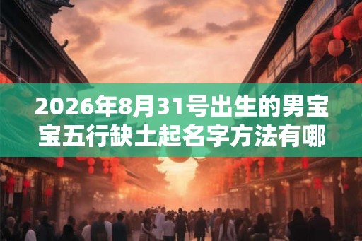 2026年8月31号出生的男宝宝五行缺土起名字方法有哪些