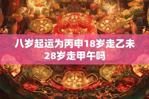 八岁起运为丙申18岁走乙未28岁走甲午吗