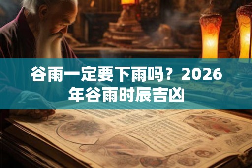 谷雨一定要下雨吗？2026年谷雨时辰吉凶