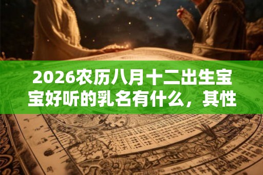 2026农历八月十二出生宝宝好听的乳名有什么，其性格如何？