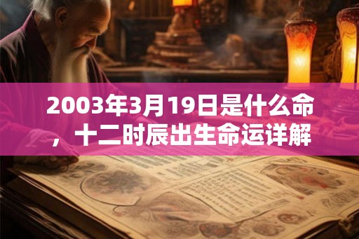 2003年3月19日是什么命,十二时辰出生命运详解 2003年3月19日是什么命,十二时辰出生命运详解
