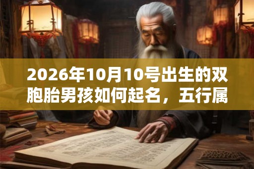 2026年10月10号出生的双胞胎男孩如何起名，五行属什么