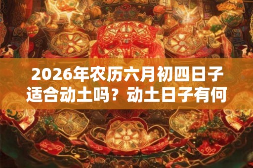 2026年农历六月初四日子适合动土吗？动土日子有何说法？
