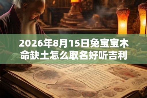 2026年8月15日兔宝宝木命缺土怎么取名好听吉利
