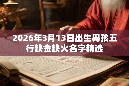 2026年3月13日出生男孩五行缺金缺火名字精选