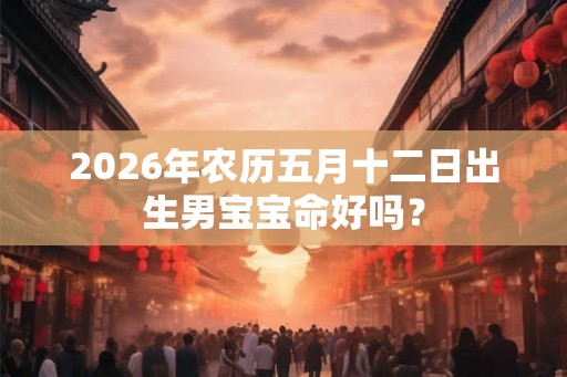 2026年农历五月十二日出生男宝宝命好吗？