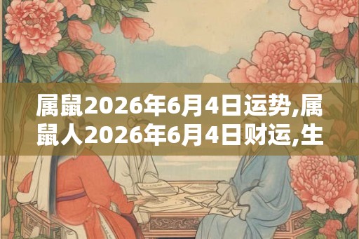 属鼠2026年6月4日运势,属鼠人2026年6月4日财运,生肖鼠2026年6月4日运势