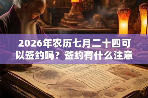 2026年农历七月二十四可以签约吗？签约有什么注意事项？