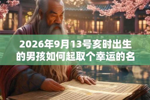 2026年9月13号亥时出生的男孩如何起取个幸运的名字，五行属什么