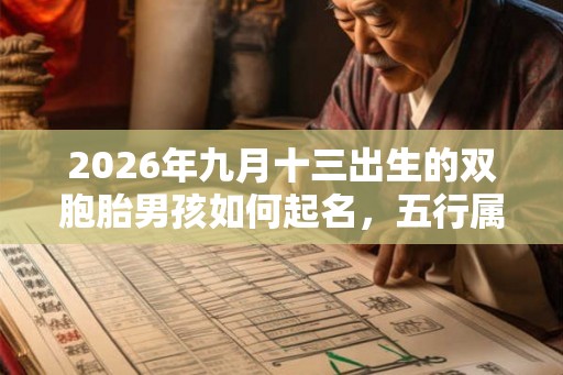 2026年九月十三出生的双胞胎男孩如何起名，五行属什么