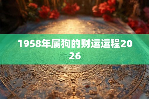 1958年属狗的财运运程2026