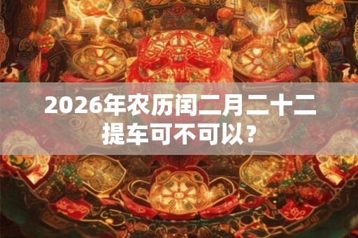 2026年农历闰二月二十二提车可不可以? 2026年农历闰二月二十二提车可不可以?