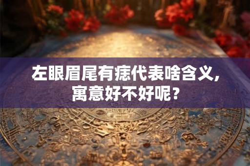 左眼眉尾有痣代表啥含义,寓意好不好呢？
