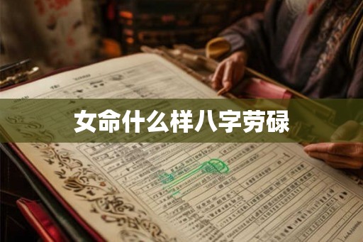 女命什么样八字劳碌
