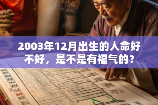 2003年12月出生的人命好不好，是不是有福气的？
