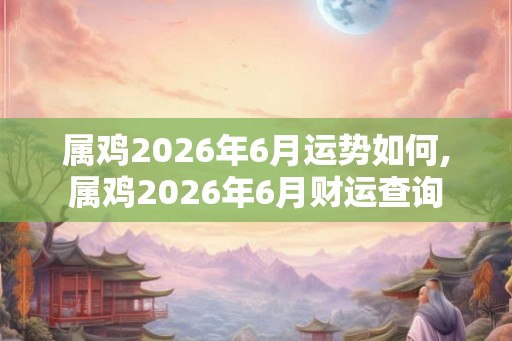 属鸡2026年6月运势如何,属鸡2026年6月财运查询