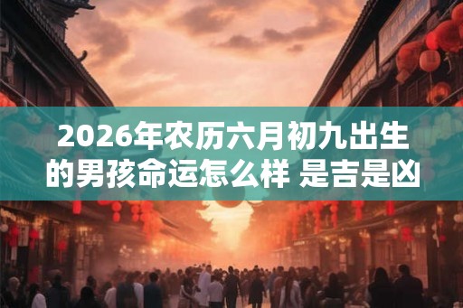 2026年农历六月初九出生的男孩命运怎么样 是吉是凶