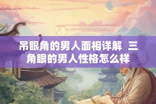 吊眼角的男人面相详解  三角眼的男人性格怎么样